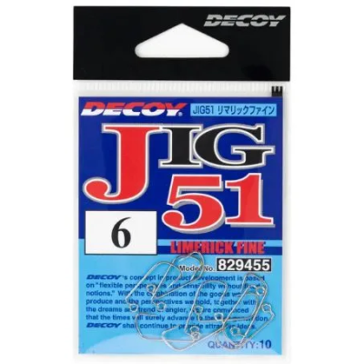 Джиговые крючки Decoy JIG51 Limerick Fine